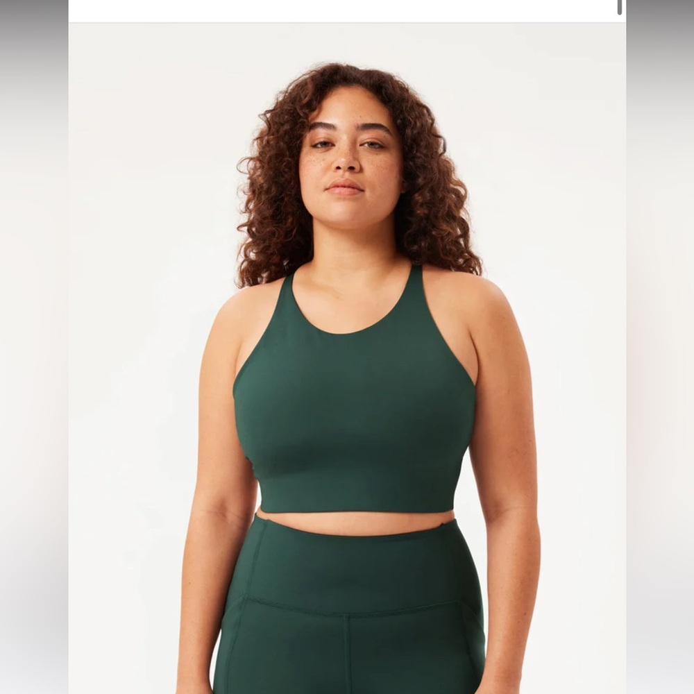 Girlfriend Collective Topanga halter bra in moss